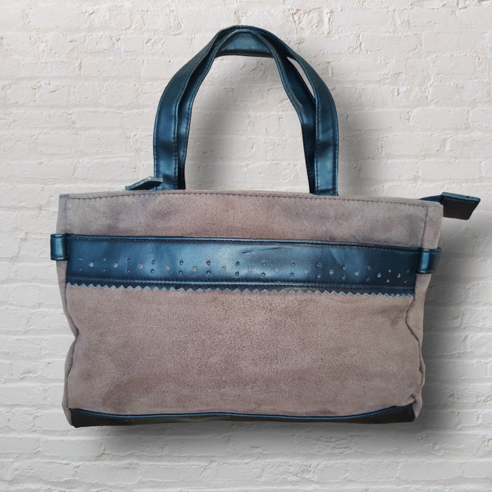 Kathy Ireland Faux Suede Leather Brown Handbag